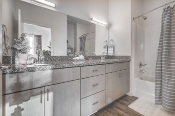 Bathroom with granite countertops
